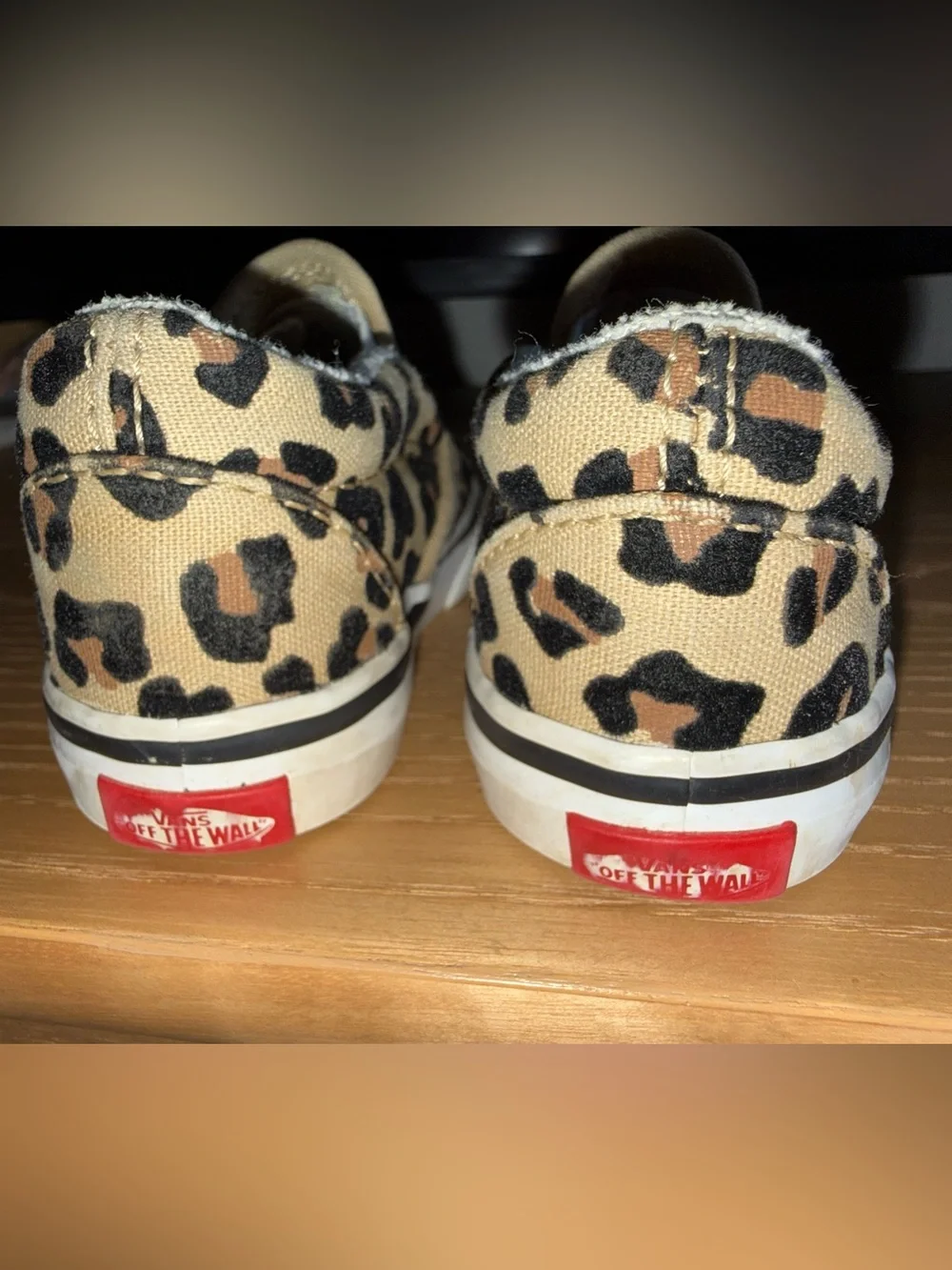 Vans Kids Slip-On Sneakers in Tan and Black Leopard Print